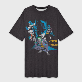 Платье-футболка 3D с принтом Batman classic в Курске,  |  | bat man | batman | batman comics | caped crusader | comics | dark knight | shtatbat | бетмен | брюс уэйн | бэт мен | бэтмен | тёмный рыцарь
