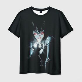 Мужская футболка 3D с принтом Catwoman в Курске, 100% полиэфир | прямой крой, круглый вырез горловины, длина до линии бедер | cat woman | catwoman | selina kyle | shtatbat | женщина кошка | кэт вуман