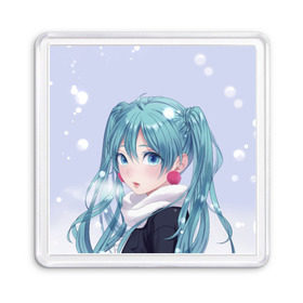 Магнит 55*55 с принтом Hatsune Miku. Winter в Курске, Пластик | Размер: 65*65 мм; Размер печати: 55*55 мм | Тематика изображения на принте: anime | aquamarin | aquamarine | everlasting | hatsune | j pop | miku | projectdiva | singer | snow | summer | vocaloid | аквамарин | аниме | вокалоид | мику | певица | хацуне | хацунэ