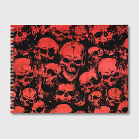 Альбом для рисования с принтом Skulls pattern в Курске, 100% бумага
 | матовая бумага, плотность 200 мг. | halloween | pattern | skull | кости | скелет | хеллоуин | хелуин | хэллоуин | черепа