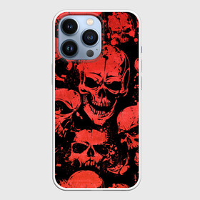 Чехол для iPhone 13 Pro с принтом Skulls pattern в Курске,  |  | halloween | pattern | skull | кости | скелет | хеллоуин | хелуин | хэллоуин | черепа