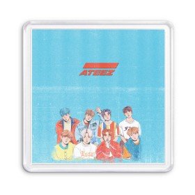 Магнит 55*55 с принтом Ateez K-pop в Курске, Пластик | Размер: 65*65 мм; Размер печати: 55*55 мм | Тематика изображения на принте: ateez | k pop | корейская группа | музыка | парни