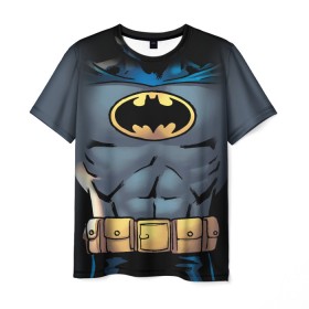 Мужская футболка 3D с принтом Batman костюм в Курске, 100% полиэфир | прямой крой, круглый вырез горловины, длина до линии бедер | bat man | batman | batman comics | caped crusader | comics | dark knight | shtatbat | бетмен | брюс уэйн | бэт мен | бэтмен | тёмный рыцарь