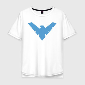 Мужская футболка хлопок Oversize с принтом Nightwing в Курске, 100% хлопок | свободный крой, круглый ворот, “спинка” длиннее передней части | batman | nightwing | shtatbat | бетмен | бэтмен | найтвинг