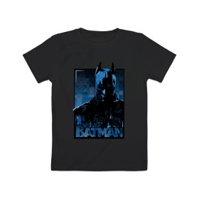 Детская футболка хлопок с принтом Batman в Курске, 100% хлопок | круглый вырез горловины, полуприлегающий силуэт, длина до линии бедер | bat man | batman | batman comics | caped crusader | comics | dark knight | бетмен | брюс уэйн | бэт мен | бэтмен | тёмный рыцарь