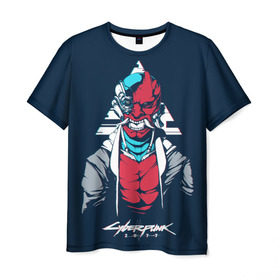 Мужская футболка 3D с принтом Cyber Samurai в Курске, 100% полиэфир | прямой крой, круглый вырез горловины, длина до линии бедер | 