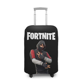 Чехол для чемодана 3D с принтом FORTNITE IKONIK (КАПЮШОН) в Курске, 86% полиэфир, 14% спандекс | двустороннее нанесение принта, прорези для ручек и колес | fnchap2 | fortnite | fortnite 2 | fortnite x | ikonik | marshmello | иконик | маршмелло | фортнайт | фортнайт 2 | фортнайт глава 2