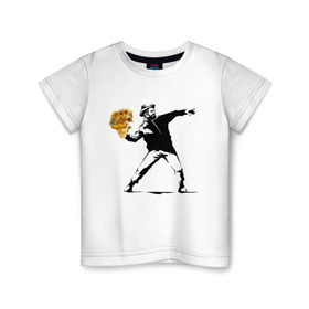 Детская футболка хлопок с принтом Ван Гог в Курске, 100% хлопок | круглый вырез горловины, полуприлегающий силуэт, длина до линии бедер | art | banksy | graffiti | street | van gogh | арт | бэнкси | ван гог | граффити | искусство | картинка | рисунок | стрит | художник