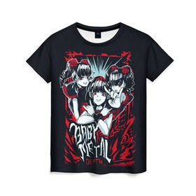 Женская футболка 3D с принтом BABYMETAL в Курске, 100% полиэфир ( синтетическое хлопкоподобное полотно) | прямой крой, круглый вырез горловины, длина до линии бедер | babymetal | j pop | japan | бэбиметал | дэт метал | каваий метал | моа кикути | судзука накамото | юи мидзуно | япония