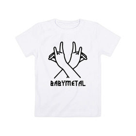 Детская футболка хлопок с принтом BABYMETAL в Курске, 100% хлопок | круглый вырез горловины, полуприлегающий силуэт, длина до линии бедер | babymetal | j pop | japan | бэбиметал | дэт метал | каваий метал | моа кикути | судзука накамото | юи мидзуно | япония