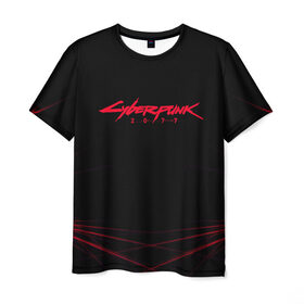 Мужская футболка 3D с принтом Cyberpunk 2077 | Samurai. в Курске, 100% полиэфир | прямой крой, круглый вырез горловины, длина до линии бедер | 