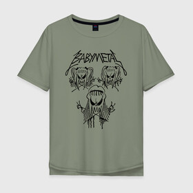 Мужская футболка хлопок Oversize с принтом BABYMETAL в Курске, 100% хлопок | свободный крой, круглый ворот, “спинка” длиннее передней части | babymetal | j pop | japan | бэбиметал | дэт метал | каваий метал | моа кикути | судзука накамото | юи мидзуно | япония