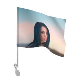 Флаг для автомобиля с принтом Билли Айлиш в Курске, 100% полиэстер | Размер: 30*21 см | bilie | billie | eilish | lovely | music | oceaneyes | pop | айлиш | алиш | били | билли | девушка | инди | музыка | океан | пафосная | поп | эйлиш | элиш