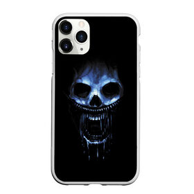 Чехол для iPhone 11 Pro Max матовый с принтом Ужас в Курске, Силикон |  | Тематика изображения на принте: 31 | black | blue | fear | grin | halloween | horror | jaw | night | orbits | saliva | skull | teeth | глазницы | зубы | ночь | оскал | синий | слюна | ужас | хэллоуин | череп | черный