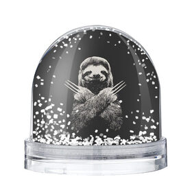 Снежный шар с принтом Slotherine в Курске, Пластик | Изображение внутри шара печатается на глянцевой фотобумаге с двух сторон | animals | wolverine | ленивец | росомаха