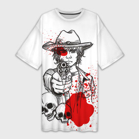 Платье-футболка 3D с принтом The Walking Dead в Курске,  |  | the walking dead | twd | апокалипсис | зомби | карл | кровь | ходячие мертвецы