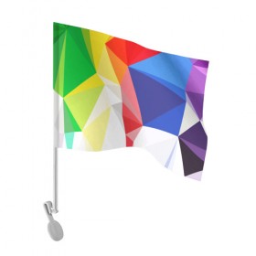 Флаг для автомобиля с принтом BACKGROUND COLOR в Курске, 100% полиэстер | Размер: 30*21 см | abstract | abstraction | color | geometry | paitnt | polygon | polygonal | psy | абстракция | геометрия | краски | неоновые | полигоны | психоделика