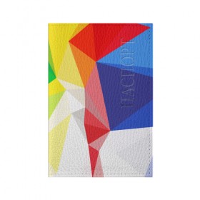 Обложка для паспорта матовая кожа с принтом BACKGROUND COLOR в Курске, натуральная матовая кожа | размер 19,3 х 13,7 см; прозрачные пластиковые крепления | abstract | abstraction | color | geometry | paitnt | polygon | polygonal | psy | абстракция | геометрия | краски | неоновые | полигоны | психоделика