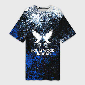 Платье-футболка 3D с принтом HOLLYWOOD UNDEAD в Курске,  |  | charlie scene | danny | funny man | hollywood undead | j dog | johnny 3 tears | logo | music | rock | альтернатива | металл | музыка | музыкальный | рок