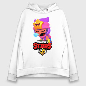 Женское худи Oversize хлопок с принтом BRAWL STARS - SANDY в Курске, френч-терри — 70% хлопок, 30% полиэстер. Мягкий теплый начес внутри —100% хлопок | боковые карманы, эластичные манжеты и нижняя кромка, капюшон на магнитной кнопке | brawl | bull | colt | crow | game | games | leon | online | penny | poco | sandy | shelly | spike | star | stars | wanted | брав | бравл | браво | звезда | звезды | игра | игры | лого | онлайн | сенди | старс | сэнди