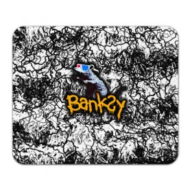 Коврик для мышки прямоугольный с принтом Banksy в Курске, натуральный каучук | размер 230 х 185 мм; запечатка лицевой стороны | Тематика изображения на принте: art | banksy | street | street art | арт | бэнкси | стрит | стрит арт