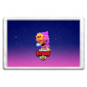Магнит 45*70 с принтом BRAWL STARS - SANDY в Курске, Пластик | Размер: 78*52 мм; Размер печати: 70*45 | Тематика изображения на принте: brawl | bull | colt | crow | game | games | leon | online | penny | poco | sandy | shelly | spike | star | stars | wanted | брав | бравл | браво | звезда | звезды | игра | игры | лого | онлайн | сенди | старс | сэнди