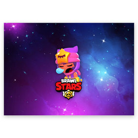 Поздравительная открытка с принтом SANDY SPACE (Brawl Stars) в Курске, 100% бумага | плотность бумаги 280 г/м2, матовая, на обратной стороне линовка и место для марки
 | Тематика изображения на принте: brawl | bull | colt | crow | game | games | leon | online | penny | poco | sandy | shelly | spike | star | stars | wanted | брав | бравл | браво | звезда | звезды | игра | игры | лого | онлайн | сенди | старс | сэнди