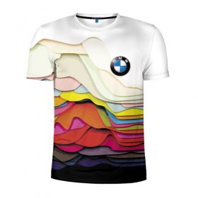 Мужская футболка 3D спортивная с принтом Color в Курске, 100% полиэстер с улучшенными характеристиками | приталенный силуэт, круглая горловина, широкие плечи, сужается к линии бедра | bmw | color | cool | prestige | vanguard | авангард | бмв | круто | престиж | цвет