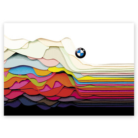 Поздравительная открытка с принтом Color в Курске, 100% бумага | плотность бумаги 280 г/м2, матовая, на обратной стороне линовка и место для марки
 | bmw | color | cool | prestige | vanguard | авангард | бмв | круто | престиж | цвет