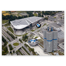 Поздравительная открытка с принтом BMW city в Курске, 100% бумага | плотность бумаги 280 г/м2, матовая, на обратной стороне линовка и место для марки
 | bmw | buildings | city | germany | munich | prestige | бмв | германия | город | здания | мюнхен | престиж
