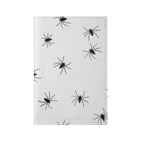 Обложка для паспорта матовая кожа с принтом Пауки в Курске, натуральная матовая кожа | размер 19,3 х 13,7 см; прозрачные пластиковые крепления | Тематика изображения на принте: spider | spiders | абстрактный | абстракция | животное | животные | жук | жуки | насекомое | насекомые | паук | паучий | паучки | паучок | природа | фауна
