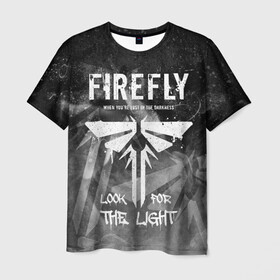 Мужская футболка 3D с принтом THE LAST OF US в Курске, 100% полиэфир | прямой крой, круглый вырез горловины, длина до линии бедер | fireflies | look for the light | the last of us | джоэл | игры | одни из нас | цикады | элли