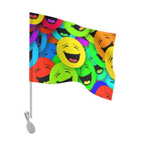 Флаг для автомобиля с принтом Эмодзи смайлы в Курске, 100% полиэстер | Размер: 30*21 см | emoji | настроение | позитив | смайлики | смайлы | стикеры | текстура смайл | улыбки | фон смайл | эмодзи
