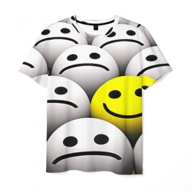 Мужская футболка 3D с принтом EMOJI 2019 в Курске, 100% полиэфир | прямой крой, круглый вырез горловины, длина до линии бедер | Тематика изображения на принте: emoji | настроение | позитив | смайлики | смайлы | стикеры | текстура смайл | улыбки | фон смайл | эмодзи