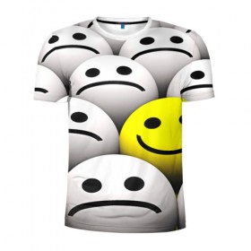 Мужская футболка 3D спортивная с принтом EMOJI 2019 в Курске, 100% полиэстер с улучшенными характеристиками | приталенный силуэт, круглая горловина, широкие плечи, сужается к линии бедра | emoji | настроение | позитив | смайлики | смайлы | стикеры | текстура смайл | улыбки | фон смайл | эмодзи