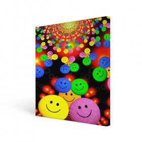 Холст квадратный с принтом ЦВЕТНЫЕ СМАЙЛИКИ в Курске, 100% ПВХ |  | emoji | настроение | позитив | смайлики | смайлы | стикеры | текстура смайл | улыбки | фон смайл | эмодзи