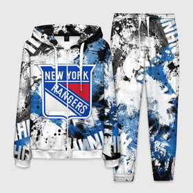 Мужской костюм 3D с принтом Нью-Йорк Рейнджерс в Курске, 100% полиэстер | Манжеты и пояс оформлены тканевой резинкой, двухслойный капюшон со шнурком для регулировки, карманы спереди | hockey | new york | new york rangers | nhl | rangers | usa | нхл | нью йорк | нью йорк рейнджерс | рейнджерс | спорт | сша | хоккей | шайба