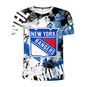 Мужская футболка 3D спортивная с принтом Нью-Йорк Рейнджерс в Курске, 100% полиэстер с улучшенными характеристиками | приталенный силуэт, круглая горловина, широкие плечи, сужается к линии бедра | hockey | new york | new york rangers | nhl | rangers | usa | нхл | нью йорк | нью йорк рейнджерс | рейнджерс | спорт | сша | хоккей | шайба