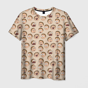 Мужская футболка 3D с принтом Эмоции Морти в Курске, 100% полиэфир | прямой крой, круглый вырез горловины, длина до линии бедер | dsgnosadchaya | rick  morty | vdosadir | джастин ройланд | дэн хармон | миссикс | плюмбус | рик и морти | эмоции