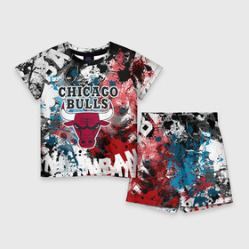 Детский костюм с шортами 3D с принтом Чикаго Буллз в Курске,  |  | bulls | chicago | chicago bulls | nba | баскетбол | буллз | нба | чикаго | чикаго буллз