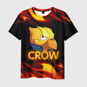 Мужская футболка 3D с принтом Crow (Brawl Stars) в Курске, 100% полиэфир | прямой крой, круглый вырез горловины, длина до линии бедер | brawl stars | crow | game | leon | бравл | бравл стар | бравл старс | ворон | ворона | детская | детям | игра | компьютерная игра | кров | леон | персонаж | развлечение