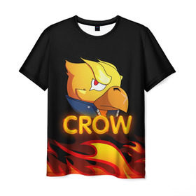 Мужская футболка 3D с принтом Crow (Brawl Stars) в Курске, 100% полиэфир | прямой крой, круглый вырез горловины, длина до линии бедер | brawl stars | crow | game | leon | бравл | бравл стар | бравл старс | ворон | ворона | детская | детям | игра | компьютерная игра | кров | леон | персонаж | развлечение