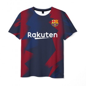 Мужская футболка 3D с принтом Barcelona PreMatch home в Курске, 100% полиэфир | прямой крой, круглый вырез горловины, длина до линии бедер | barcelona | champions | laliga | league | messi | spain | барселона | испания | лига | месси | чемпионов