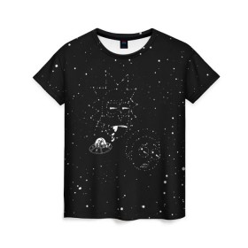 Женская футболка 3D с принтом Star map Rick and Morty в Курске, 100% полиэфир ( синтетическое хлопкоподобное полотно) | прямой крой, круглый вырез горловины, длина до линии бедер | dsgnosadchaya | rick  morty | star | vdosadir | джастин ройланд | дэн хармон | звезды | космос | миссикс | плюмбус | рик и морти