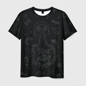 Мужская футболка 3D с принтом Planet Morty In Space в Курске, 100% полиэфир | прямой крой, круглый вырез горловины, длина до линии бедер | dsgnosadchaya | rick  morty | space debris | vdosadir | джастин ройланд | дэн хармон | миссикс | планета | плюмбус | рик и морти