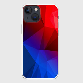 Чехол для iPhone 13 mini с принтом REDBLUE в Курске,  |  | Тематика изображения на принте: abstract | abstraction | color | geometry | paitnt | polygon | polygonal | psy | абстракция | геометрия | краски | неоновые | полигоны | психоделика