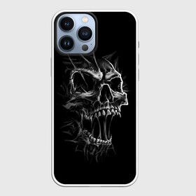 Чехол для iPhone 13 Pro Max с принтом Cry в Курске,  |  | cry | fear | grin. teeth | halloween | horror | jaw | skull | зубы | крик | оскал | ужас | хэллоуин | череп