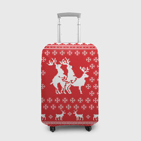 Чехол для чемодана 3D с принтом СВИТЕР С ОЛЕНЯМИ в Курске, 86% полиэфир, 14% спандекс | двустороннее нанесение принта, прорези для ручек и колес | christmas | new year | winter | дед мороз | зима | ирония | клауз | клаус | новый год | олени | подарки | рождество | санта | сарказм | свитер с оленями | снег