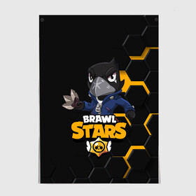 Постер с принтом Crow (Brawl Stars) в Курске, 100% бумага
 | бумага, плотность 150 мг. Матовая, но за счет высокого коэффициента гладкости имеет небольшой блеск и дает на свету блики, но в отличии от глянцевой бумаги не покрыта лаком | brawl stars | crow | game | leon | бравл | бравл стар | бравл старс | ворон | ворона | детская | детям | игра | компьютерная игра | кров | леон | персонаж | развлечение