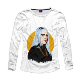 Женский лонгслив 3D с принтом Billie Eilish в Курске, 100% полиэстер | длинные рукава, круглый вырез горловины, полуприлегающий силуэт | bad | billie | boy | boys | eilish | girl | girls | music | pop | rap | sad | trend | билли | грустно | девочка | девочки | девушка | мальчик | музыка | поп | рэп | тренд | эйлиш